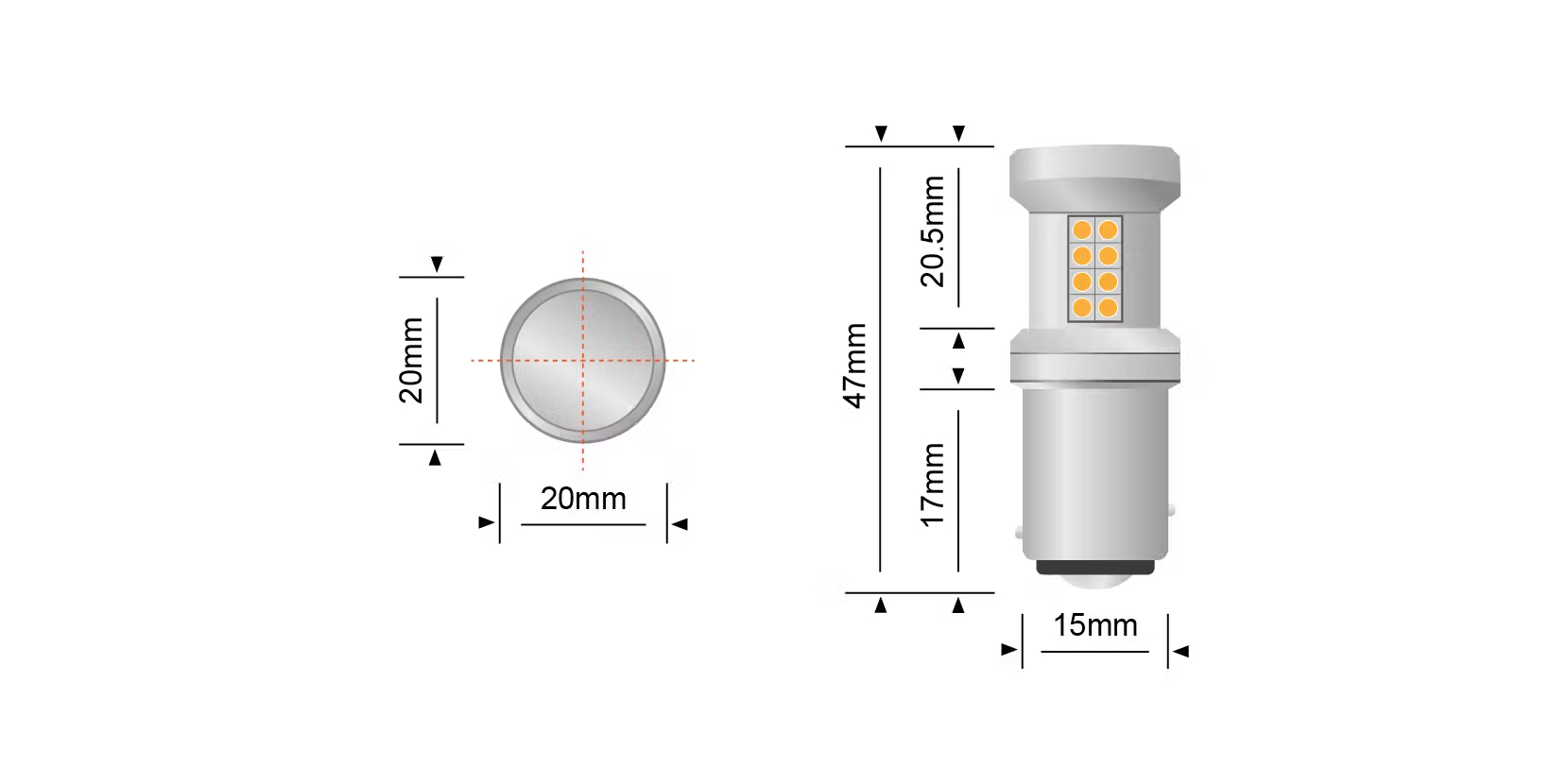 STEDI BAY15D LED 2-pack